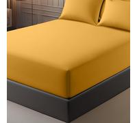 Pamposh Super King Fitted Sheet Extra Deep Pocket 40 cm (16 inches) Durable Elastic Bed Sheets - Premium Brushed Microfibre Superking Fitted Sheet - Ultrasoft Hypoallergenic Fade Resistant