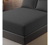 Pamposh Super King Fitted Sheet Extra Deep Pocket 40 cm (16 inches) Durable Elastic Bed Sheets - Premium Brushed Microfibre Superking Fitted Sheet - Ultrasoft Hypoallergenic Fade Resistant