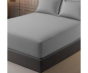 Pamposh Super King Fitted Sheet Extra Deep Pocket 40 cm 16 inches Durable Elastic Bed Sheets Premium Brushed Microfibre Superking Fitted Sheet