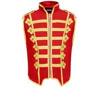 Pamposh Women Steampunk Hussar Military Drummer Sleeveless Parade Jackets - Emo Punk Women Vests