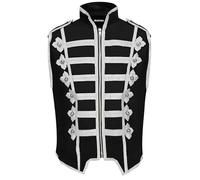 Pamposh Women Steampunk Hussar Military Drummer Sleeveless Parade Jackets - Emo Punk Women Vests - Napoleon Gothic Clothing