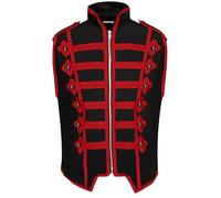 Pamposh Women Steampunk Hussar Military Drummer Sleeveless Parade Jackets - Emo Punk Women Vests - Napoleon Gothic Clothing