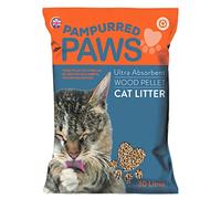Pampurred Paws Premium Eco Friendly Natural Wood Pellet Cat Litter