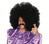 Pams Men's Fancy Party Stag Nights Artificial Hair Mega Jumbo Pop Afro Wig 15" Black