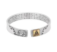 PAMTIER 12 Chinese Zodiac Sign Bracelets for Men Women Adjustable Open Stainless Steel Silver Vintage Personalised Punk Buddha Horse Tiger Rat Dragon Jewellery Monkey