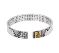 PAMTIER 12 Chinese Zodiac Sign Bracelets for Men Women Adjustable Open Stainless Steel Silver Vintage Personalised Punk Buddha Horse Tiger Rat Dragon Jewellery Dragon