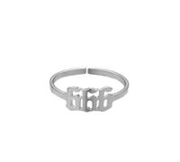 PAMTIER Adjustable Rings for Women Stainless Steel Statement Unique Angel numbers Open Ring, Metal, metal