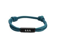 PAMTIER Angel Number Bracelets for Men Women Adjustable Braided Rope Lucky Numerology 111 222 333 444 555 666 777 888 999 Spiritual Energy Gifts Jewelry Lake Blue-444