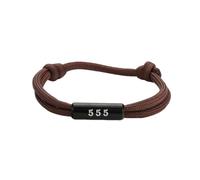 PAMTIER Angel Number Bracelets for Men Women Adjustable Braided Rope Lucky Numerology 111 222 333 444 555 666 777 888 999 Spiritual Energy Gifts Jewelry Brown-555