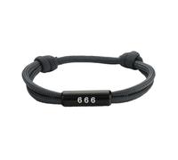 PAMTIER Angel Number Bracelets for Men Women Adjustable Braided Rope Lucky Numerology 111 222 333 444 555 666 777 888 999 Spiritual Energy Gifts Jewelry Gray-666