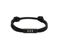 PAMTIER Angel Number Bracelets for Men Women Adjustable Braided Rope Lucky Numerology 111 222 333 444 555 666 777 888 999 Spiritual Energy Gifts Jewelry Black-333