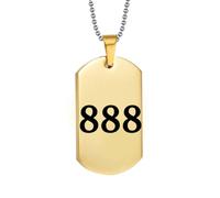 PAMTIER Angel Number Necklace for Men 000 111 222 333 444 555 666 777 888 999 Chain Simple Cool Stainless Steel Pendant Gold/Silver Plated Personalised Delicate Jewellery Gold Number 888