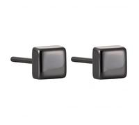 PAMTIER Ceramic Stud Earrings for Women Men Colorful Lightweight Multicolor Geometric Small Ball Square Round Triangle Porcelain Stainless Steel Jewelry Square-Black