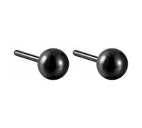 PAMTIER Ceramic Stud Earrings for Women Men Colorful Lightweight Multicolor Geometric Small Ball Square Round Triangle Porcelain Stainless Steel Jewelry Ball-Black