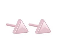 PAMTIER Ceramic Stud Earrings for Women Men Colorful Lightweight Multicolor Geometric Small Ball Square Round Triangle Porcelain Stainless Steel Jewelry Triangle-Pink