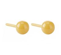 PAMTIER Ceramic Stud Earrings for Women Men Colorful Lightweight Multicolor Geometric Small Ball Square Round Triangle Porcelain Stainless Steel Jewelry Ball-Yellow