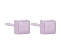 PAMTIER Ceramic Stud Earrings for Women Men Colorful Lightweight Multicolor Geometric Small Ball Square Round Triangle Porcelain Stainless Steel Jewelry Square-Purple
