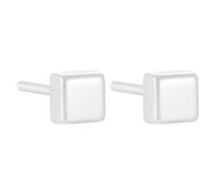 PAMTIER Ceramic Stud Earrings for Women Men Colorful Lightweight Multicolor Geometric Small Ball Square Round Triangle Porcelain Stainless Steel Jewelry Square-White