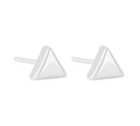 PAMTIER Ceramic Stud Earrings for Women Men Colorful Lightweight Multicolor Geometric Small Ball Square Round Triangle Porcelain Stainless Steel Jewelry Triangle-White