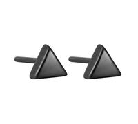 PAMTIER Ceramic Stud Earrings for Women Men Colorful Lightweight Multicolor Geometric Small Ball Square Round Triangle Porcelain Stainless Steel Jewelry Triangle-Black