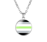 PAMTIER Colorful Pendant Necklace for Women Stainless Steel Friendship Gay Pride Accessories LGBT Circle Rainbow Jewelry Type 8