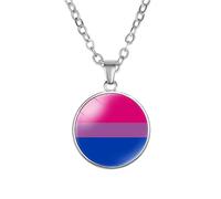 PAMTIER Colorful Pendant Necklace for Women Stainless Steel Friendship Gay Pride Accessories LGBT Circle Rainbow Jewelry Type 2