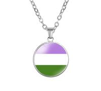 PAMTIER Colorful Pendant Necklace for Women Stainless Steel Friendship Gay Pride Accessories LGBT Circle Rainbow Jewelry Type 5