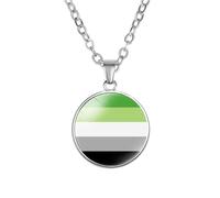PAMTIER Colorful Pendant Necklace for Women Stainless Steel Friendship Gay Pride Accessories LGBT Circle Rainbow Jewelry Type 9