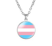 PAMTIER Colorful Pendant Necklace for Women Stainless Steel Friendship Gay Pride Accessories LGBT Circle Rainbow Jewelry Type 7