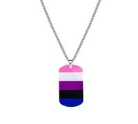 PAMTIER Colorful Pendant Necklace for Women Stainless Steel Friendship Gay Pride Accessories LGBT Square Rainbow Jewelry Type 4