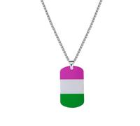 PAMTIER Colorful Pendant Necklace for Women Stainless Steel Friendship Gay Pride Accessories LGBT Square Rainbow Jewelry Type 5