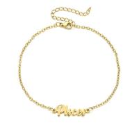 PAMTIER Constellation Anklet for Women Stainless Steel Zodiac Signs Ankle Bracelet in English Letter Adjustable Chain Gold Pisces