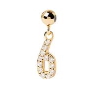 PAMTIER Custom Necklace for Women DIY Lucky Number Month Birth Date Dainty Gold Plated Small Pendant Stainless Steel Personalised Statement Cute Jewellery Number 6