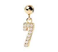 PAMTIER Custom Necklace for Women DIY Lucky Number Month Birth Date Dainty Gold Plated Small Pendant Stainless Steel Personalised Statement Cute Jewellery Number 7