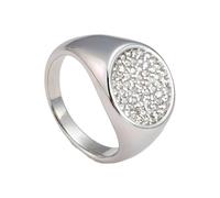 PAMTIER Gemstone Rings for Women Circle Stainless Steel Stacking Cubic Zirconia Silver Gold Plated Personalised Statement Dainty Elegance CZ Jewellery Silver Size N 1/2