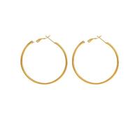PAMTIER Hoop Earrings for Women Gold/Silver Plated Statement Stainless Steel 30mm 40mm 50mm 60mm Huggie Post Large Personalised Exaggerated Simple Round Jewellery Gold 50mm