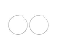 PAMTIER Hoop Earrings for Women Gold/Silver Plated Statement Stainless Steel 30mm 40mm 50mm 60mm Huggie Post Large Personalised Exaggerated Simple Round Jewellery Silver 50mm