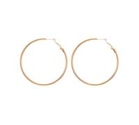 PAMTIER Hoop Earrings for Women Gold/Silver Plated Statement Stainless Steel 30mm 40mm 50mm 60mm Huggie Post Large Personalised Exaggerated Simple Round Jewellery Rose Gold 30mm