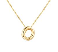 PAMTIER Initial Bubble Necklaces for Women A-Z Letter Name Gold Plated Stainless Steel Chunky Pendant Personalised Statement Delicate Alphabet Charm Elegant Dainty Jewellery Gold Letter O