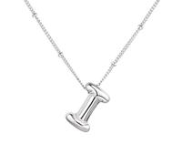 PAMTIER Initial Bubble Necklaces for Women A-Z Letter Name Gold Plated Stainless Steel Chunky Pendant Personalised Statement Delicate Alphabet Charm Elegant Dainty Jewellery Silver Letter I