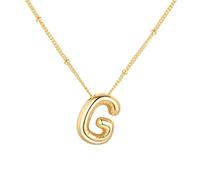 PAMTIER Initial Bubble Necklaces for Women A-Z Letter Name Gold Plated Stainless Steel Chunky Pendant Personalised Statement Delicate Alphabet Charm Elegant Dainty Jewellery Gold Letter G