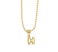 PAMTIER Initial Necklaces for Women A-Z Pendant Gold Plated Simple Stainless Steel Delicate Alphabet Chain Cute Letter Jewellery Gold Letter H