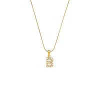 PAMTIER Initial Necklaces for Women A-Z Pendant Gold Plated Stainless Steel Dainty Personalised Statement Delicate Alphabet Snake Chain Small Elegant Letter Jewellery Gold Letter B