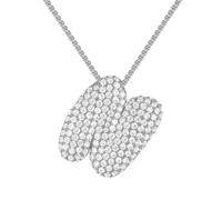 PAMTIER Initial Necklaces for Women A-Z Pendant Gold/Silver Plated Cubic Zirconia Stainless Steel Chunky Chain Delicate Alphabet Chain Letter Jewellery Silver Letter N