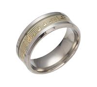 PAMTIER Men Women Stainless Steel Luminous Music Piano Staff Pattern Band Ring Size N 1/2