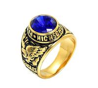 PAMTIER Men's Animal Stainless Steel Ring Vintage United States Army Class Ring Jewelry