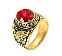 PAMTIER Men's Animal Stainless Steel Ring Vintage United States Army Class Ring Jewelry