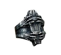 PAMTIER Men's Ghost Skull Ring Personality Vintage Stainless Steel Band Jewelry for Halloween