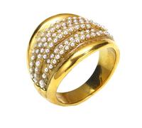 PAMTIER Men's Stainless Steel Temperament Elegant Light Luxury Personality Trend Ring Gold Size L 1/2