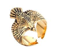 PAMTIER Mens Stainless Steel Vintage Flying Eagle Ring Band Hawk Animal Design Gold Size Z+1